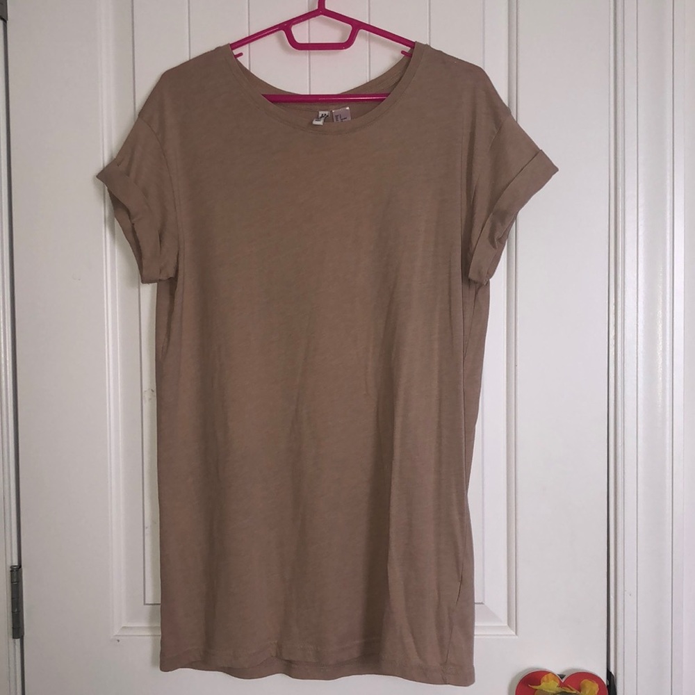 Tan t-shirt dress